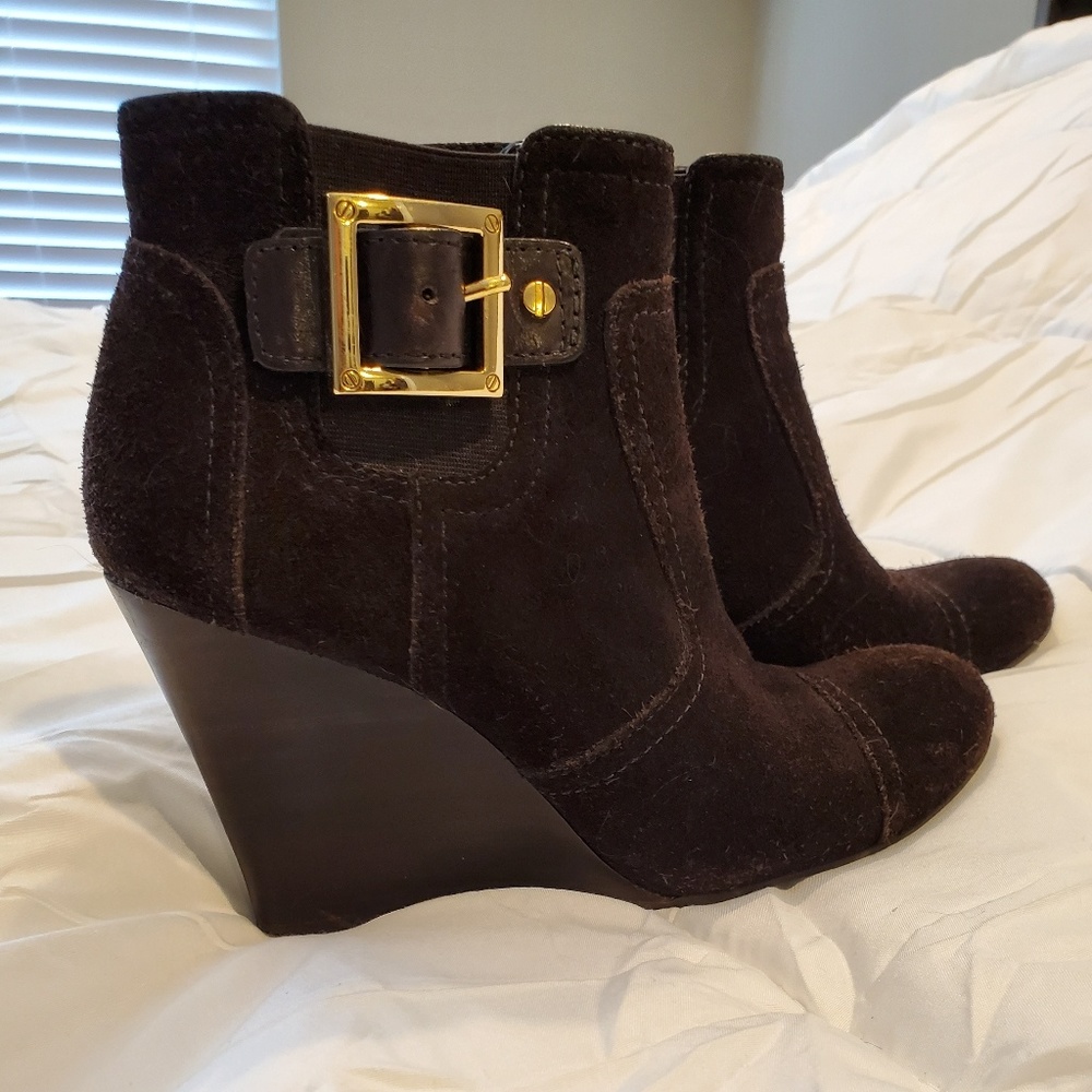 Tory Burch pre-owned  suede WEDGE black